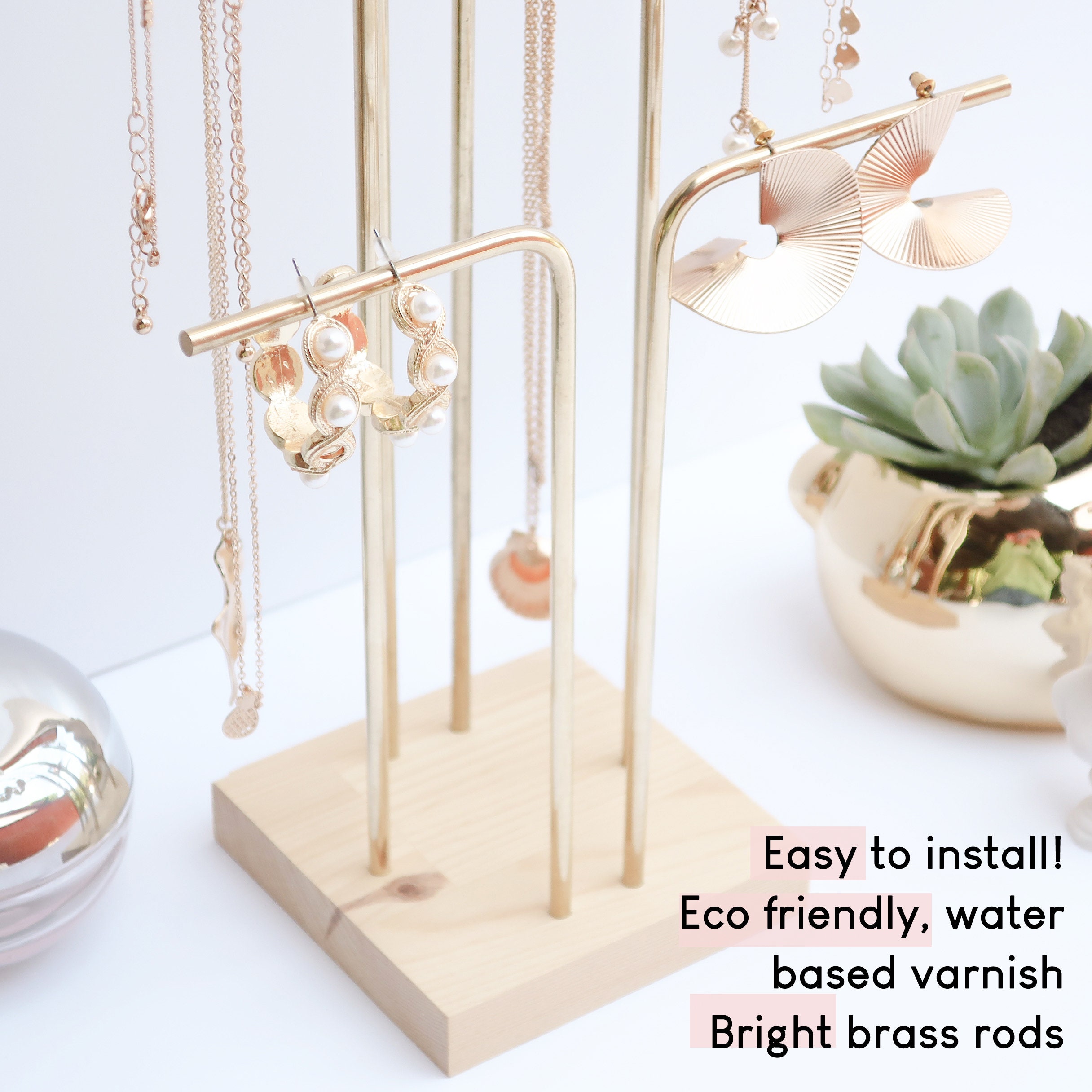 Modern Standing Necklace Holder Hanging Jewelry Stand Big Etsy