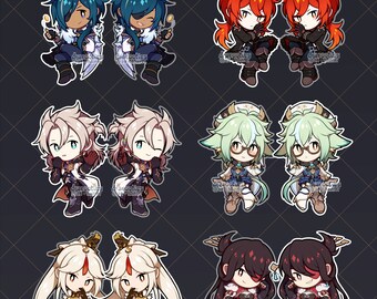 RESTOCKED Genshin Impact Acrylic Charms Set 02 | Unofficial Fan Merch | Kaeya, Diluc, Albedo, Sucrose, Ningguang, Beidou