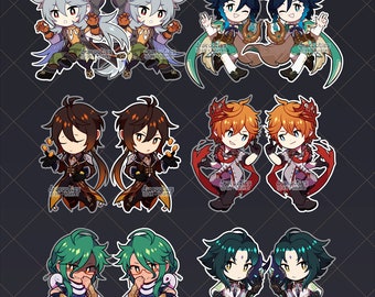 RESTOCKED Genshin Impact Acrylic Charms Set 01 | Unofficial Fan Merch | Razor, Venti, Zhongli, Childe/Tartaglia, Baizhu, Xiao