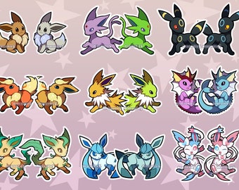 IN STOCK Eeveelution Acrylic Charms | Unofficial Fan Merch | Eevee, Flareon, Jolteon, Vaporeon, Umbreon, Espeon, Glaceon, Leafeon, Sylveon