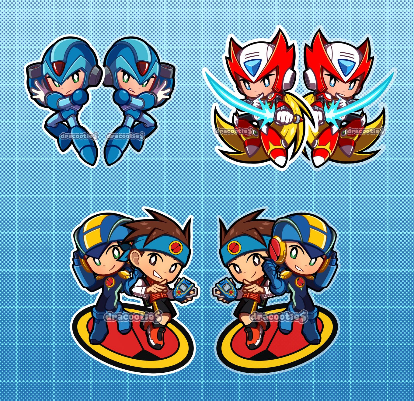 Mega Man Magnet/sticker, Zero Magnet/sticker, Megaman and Zero