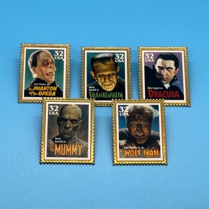 1997 USPS Classic Monster Stamp Pins (Set of 5)