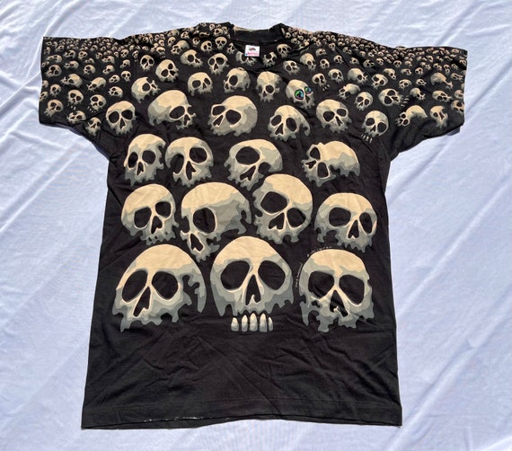 1992 Chris Pinkerton All Over Print Skulls, Liquid Blue Single