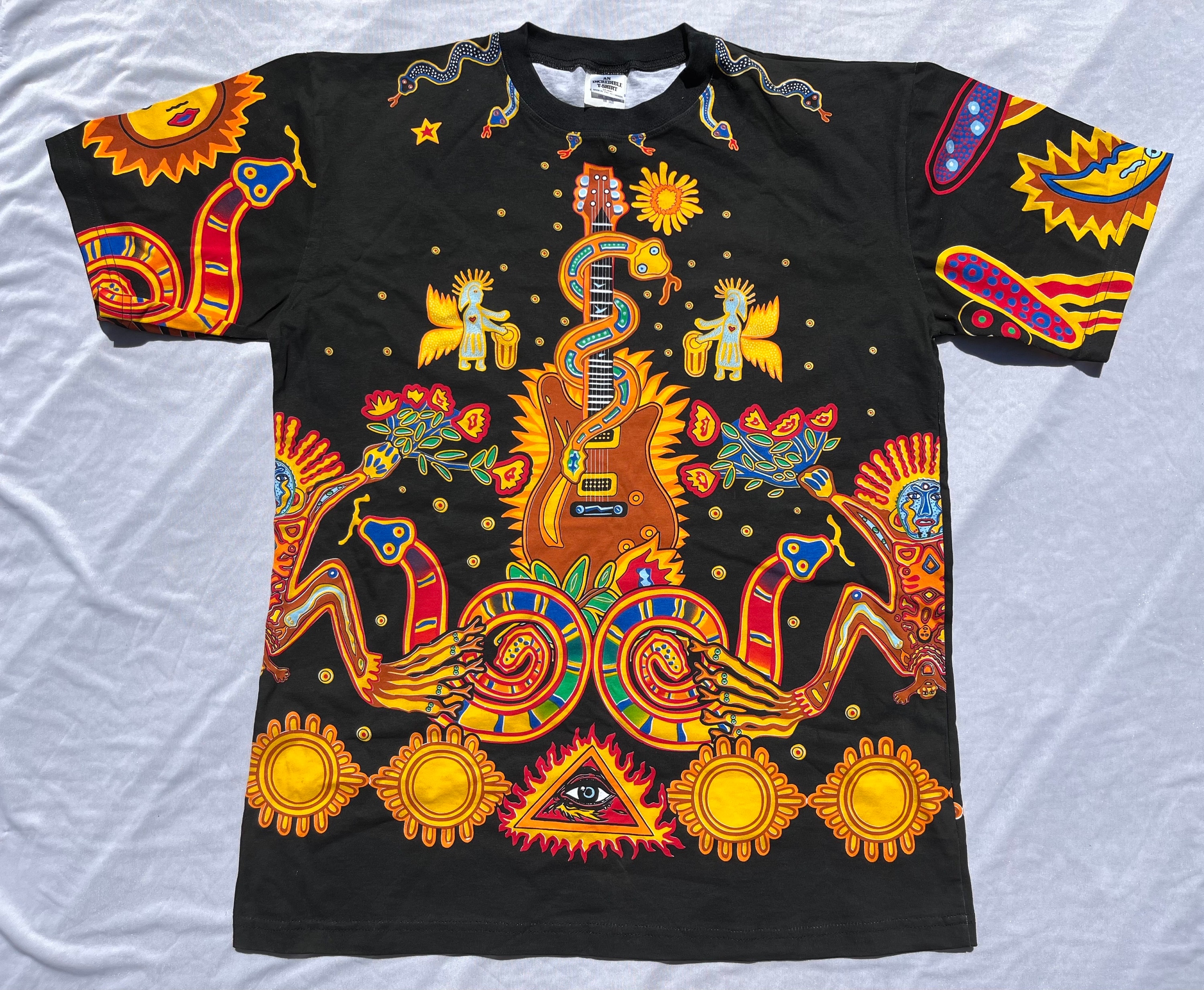 1996 Carlos Santana Heaven's Smile/heaven Smiles Tour All Over Print Shirt,  XL Incredible Shirt Canada 