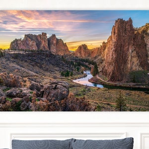 Smith Rock Photography Print - Oregon State Park Landscape Photo - Beautiful Pacific Northwest Sunset Picture - Fine Art by Daniel Forster