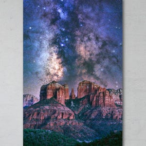 Sedona Nightscape Print: Cathedral Rock & Milky Way Photography