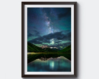 Ouray Colorado Nightscape Photography Giclee Prints - Milky Way Picture, Night Photo, Colorado Wall Art, Landscape Print by Daniel Forster