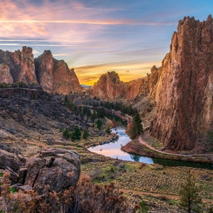 Smith Rock Photography Print - Oregon State Park Landscape Photo - Beautiful Pacific Northwest Sunset Picture - Fine Art by Daniel Forster
