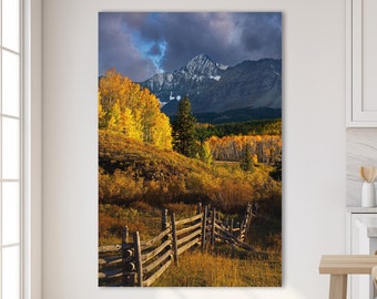 Wilson Peak Autumn Sunset Photo - Colorado Rocky Mountains Picture, Aspen Forest Landscape Wall Art Print, Colorado Photography Prints