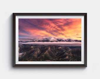 Pikes Peak Sunset Photography Print - Colorado Landscape Wall Art, Colorado Springs Fine Art Giclee Print
