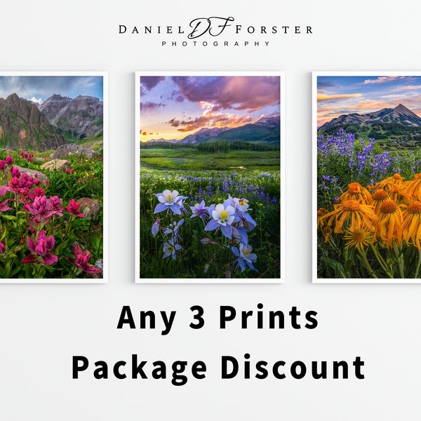 Three Photo Package Deal | Canvas, Giclee and Metal Prints for Home and Office | Three Photos of Your Choice by Daniel Forster Photography