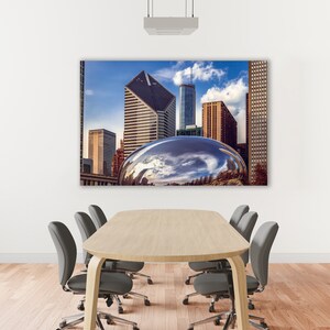 City of Chicago Skyline Photography Prints Cloud Gate Sculpture Illinois Cityscape Wall Art image 5