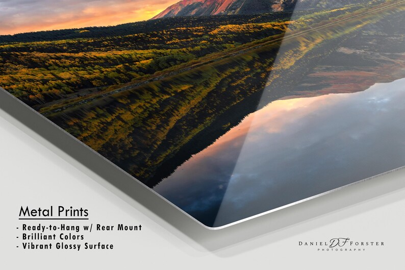Red Mountains and Crystal Lake Near Ouray Colorado Autumn Landscape