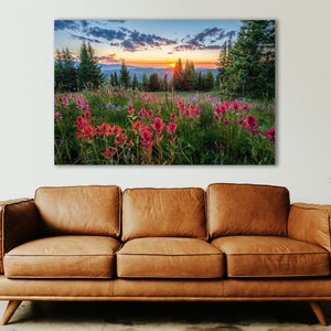 Wildflower Sunset Picture - Indian Paintbrush Photo, Fine Art Print, Colorado Wall Art, Landscape Photography Prints, Beautiful Sunset Photo