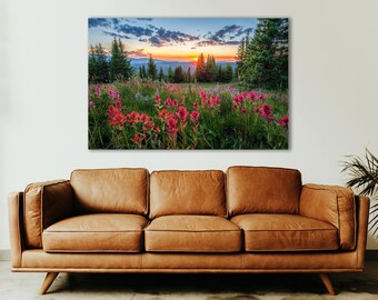 Wildflower Sunset Picture - Indian Paintbrush Photo, Fine Art Print, Colorado Wall Art, Landscape Photography Prints, Beautiful Sunset Photo