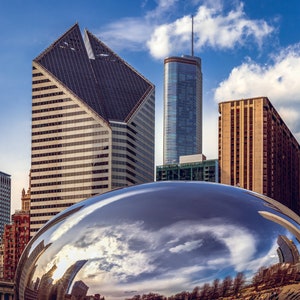 City of Chicago Skyline Photography Prints Cloud Gate Sculpture Illinois Cityscape Wall Art image 6