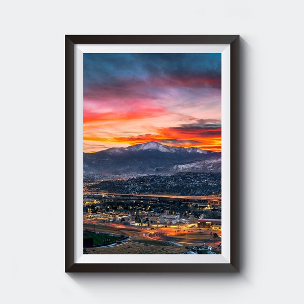 Sunset Over Pikes Peak - Colorado Springs Photo - Colorado Wall Art - Fine Art Photography Prints - Landscape Photography by Daniel Forster