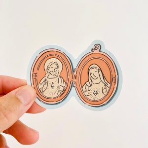 Pegatina del Santo Católico - Inmaculado Corazón de María - Espíritu Santo - Calcetín de Navidad Vinilo Adhesivo Católico