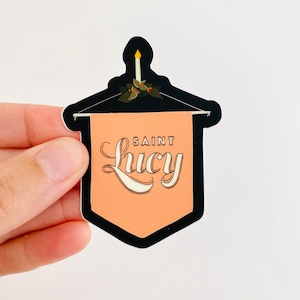Saint Lucy Vinyl Sticker – Catholic Feast Day Decoration