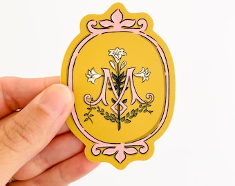 Catholic Saint Sticker - Marian emblem - Mary  - Christmas Stocking Vinyl Catholic Sticker