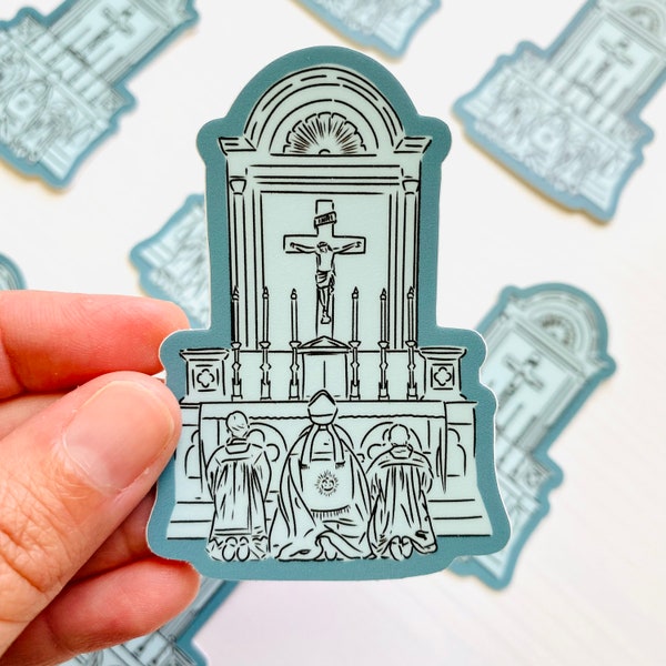 Catholic Altar Sticker - Traditional Latin Mass Altar - Christmas Stocking Vinyl Catholic Sticker