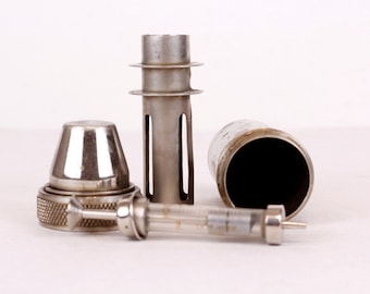 Vintage Syringe with Sterilizer Container: 1950s Medical Device