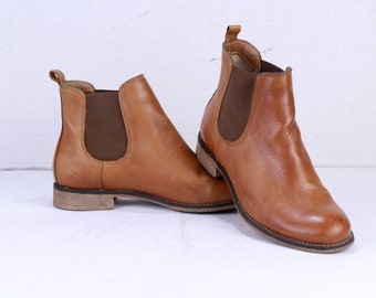 Vintage Braune Damenschuhe, Ankle Lederschuhe, Größe EU - 37 UK - 4 US - 6,5