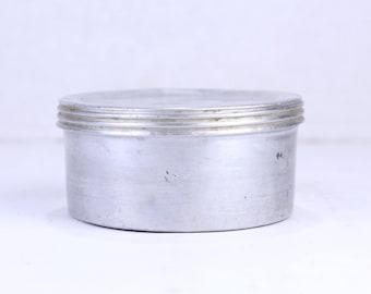 Fiambrera redonda de aluminio vintage: ideal para la cocina, estilo años 60.