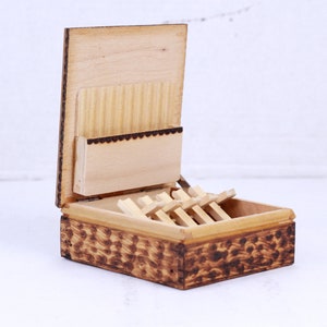 Scatola pieghevole per sigarette vintage in legno, porta 20 sigarette, accessorio per fumatori