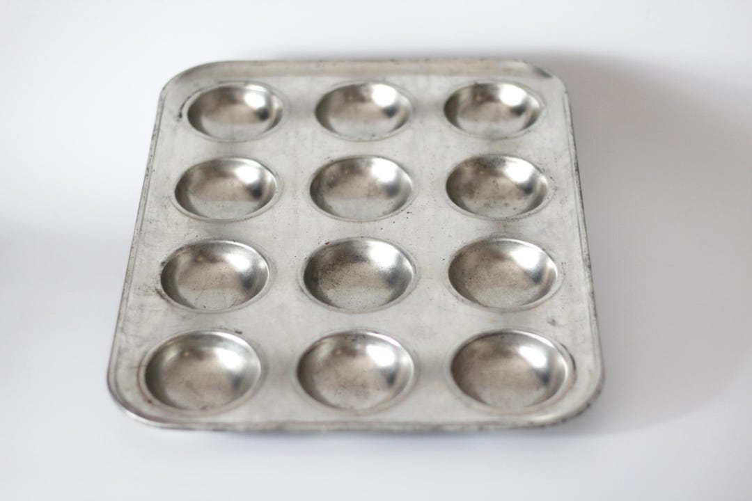 Vintage Stainless Steel 12-slot Muffin Tin, Baking Tray, 1970s Kitchen ...