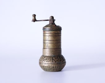 Vintage Brass Pepper or Herb Mill, Grinder