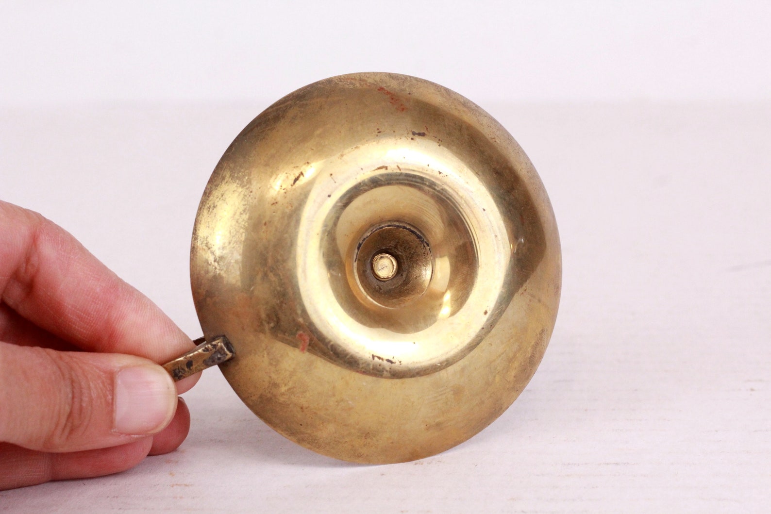 Antique Small Brass Finger Loop Candle Holder Etsy