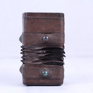 Vintage Leather Pencil Holder, Pencil Organizer, Desk Pen Holder, Trinket Box