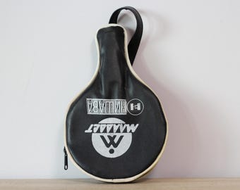 Vintage houten tafeltennisracket, Nishava-paddle in originele koffer