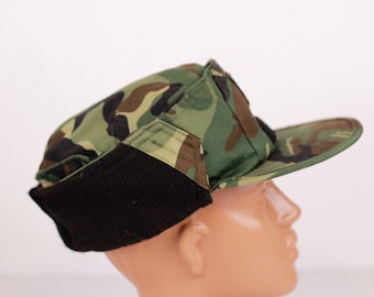 Vintage leger winter warme muts, uniformhoed, militair, Oesjanka, camouflage