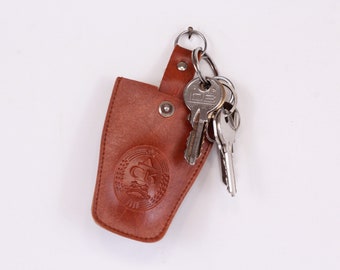 Vintage Keychain, Leather Key Holder, Key Pouch