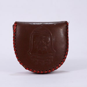Cartera de cuero vintage para hombre con marco de cuero y relieve