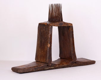 Antiguo lino, cáñamo, peine de lana, carda