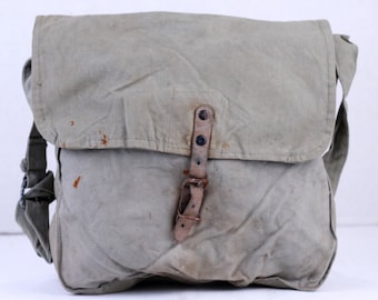 Vintage Military Bag 1950s | French Army TTA Musette | Convertible
