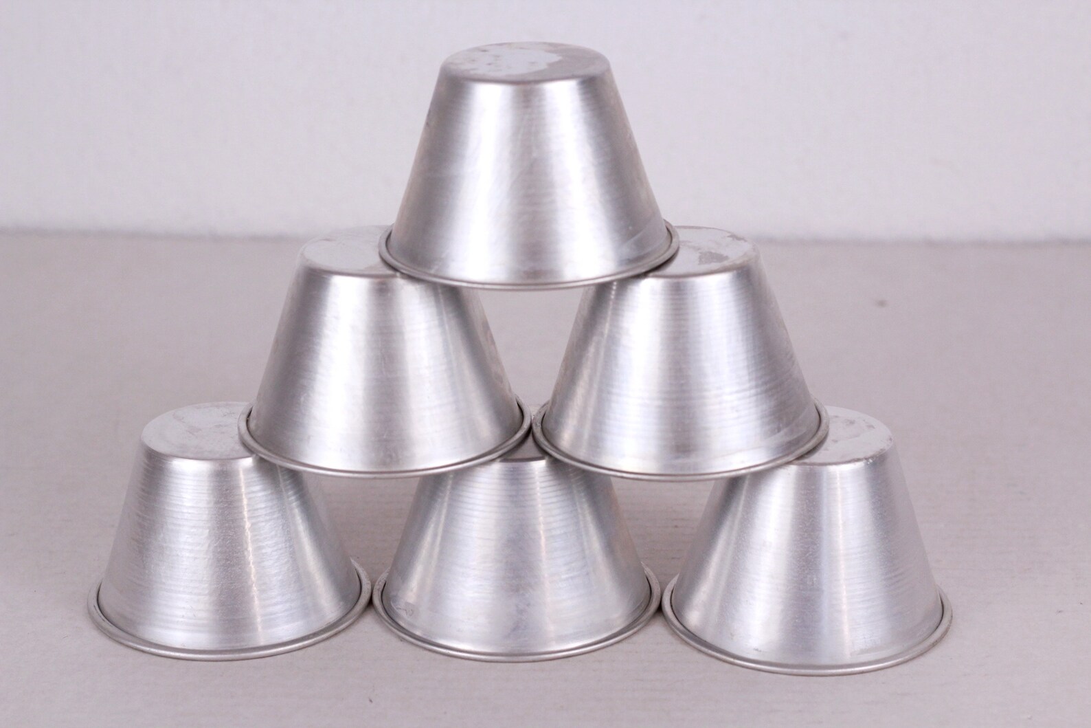 Aluminum Caramel Custard Cups Set of Six Baking Cream Etsy