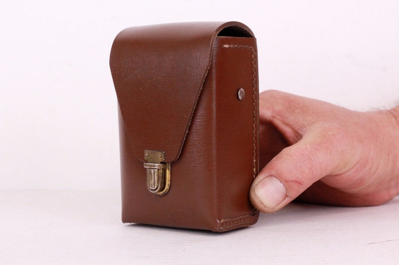 Small Brown Faux Leather Case Camera or Binoculars Case Etsy