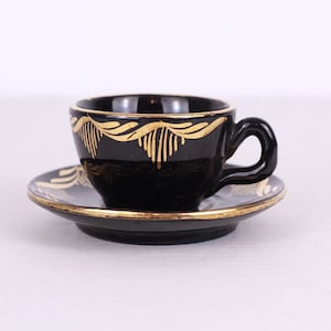 Vintage Clay Coffee Cup, Black Coffee Cup