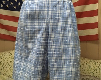red gingham school culottes