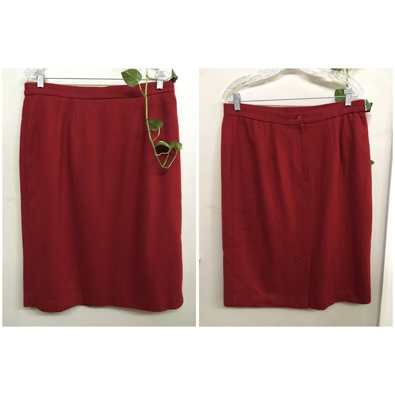 90’s Vintage Plus Size Crimson Pencil Skirt - Siz… - image 4
