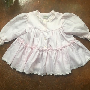 70s Vintage 9M - 18M Pink Frills Dress - Vintage Children’s Clothes - Cute Little Girl’s Outfit