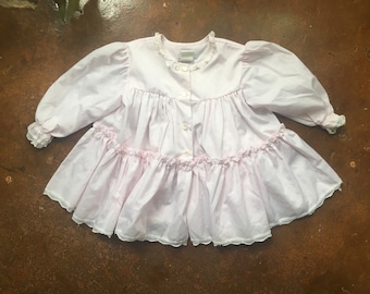 70s Vintage 9M - 18M Pink Frills Dress - Vintage Children’s Clothes - Cute Little Girl’s Outfit