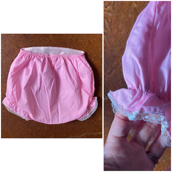 60’s Vintage Baby Girl’s Diaper Cover / Ruffle Bloomers, 9-12 mos, Hot Pink High Waisted Shorts, Infant Photo Outfit, Retro Baby Shower Gift