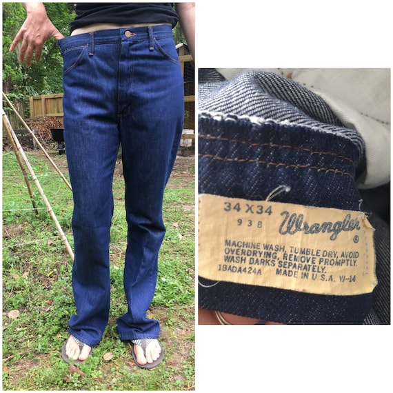 70s Vintage Wrangler Jeans Extra Long, Ultra Rare Medium Wash 34 X 34 Mid Rise, Denim, Wranglers, Western, Western-wear, Americana - Etsy 70s Vintage Wrangler Jeans Extra Long, Ultra Rare Medium Wash 34 X 34 Mid Rise, Denim, Wranglers, Western, Western-wear, Americana - Etsy