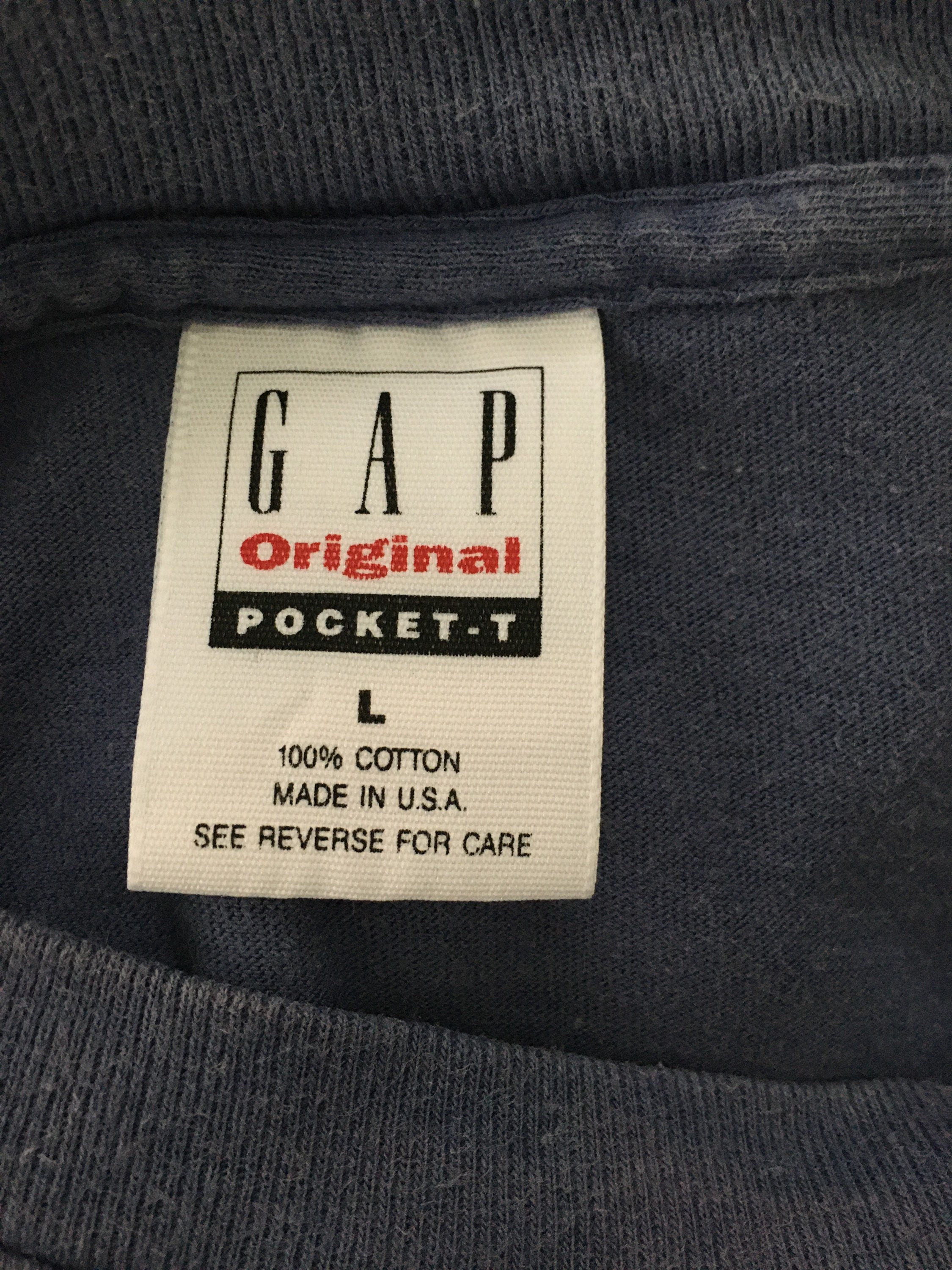 90s Vintage GAP Original Pocket-T Navy T-Shirt Faded Tee | Etsy