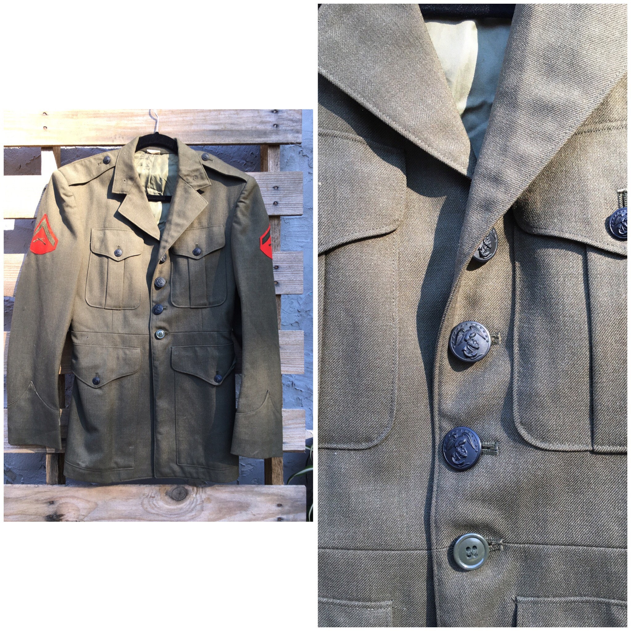 60's Vintage Vietnam Era Wool Jacket - Marine Corps USMC